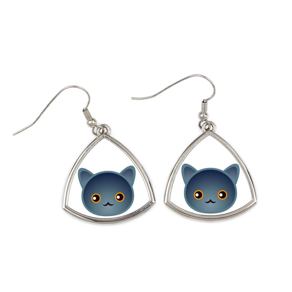 Chartreux – Elegant metal earrings as a gift | Art-Dog