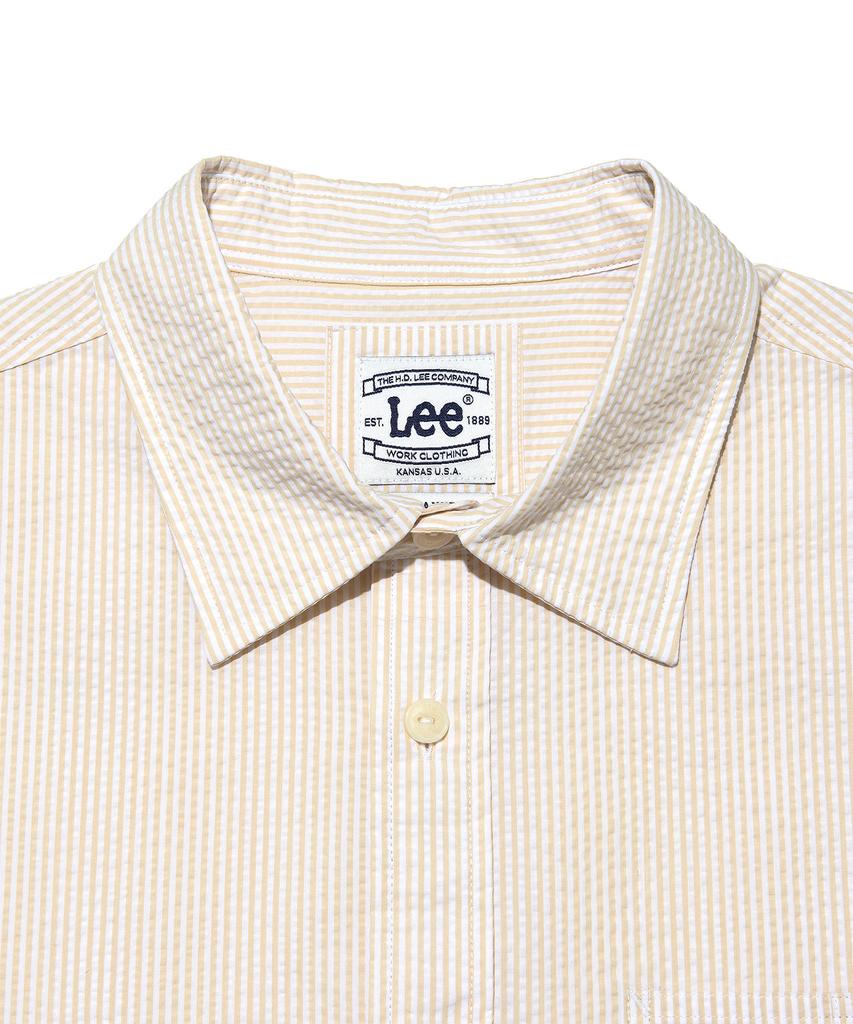 LEE Loco Pocket Seersucker Short Sleeve Shirt Light Beige