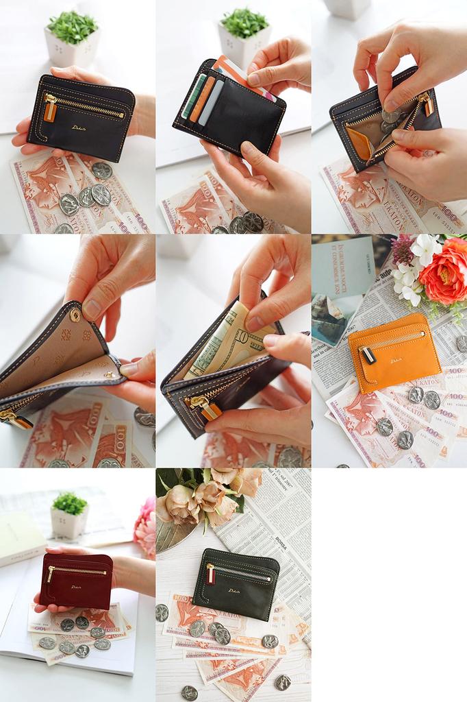 Wallet with coin genuine brick [Dakota] purse, leather, women's DA-30526-44