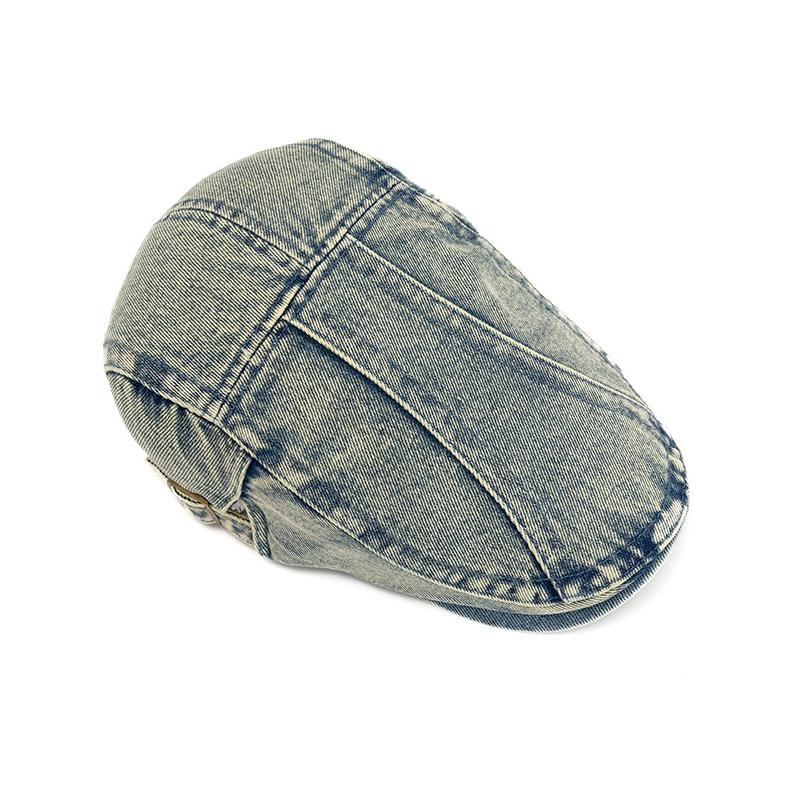 Винтажный джинсовый берет Женский Берет газетчика в британском стиле Прогрессивная кепка Однотонная кепка с козырьком для мужчин