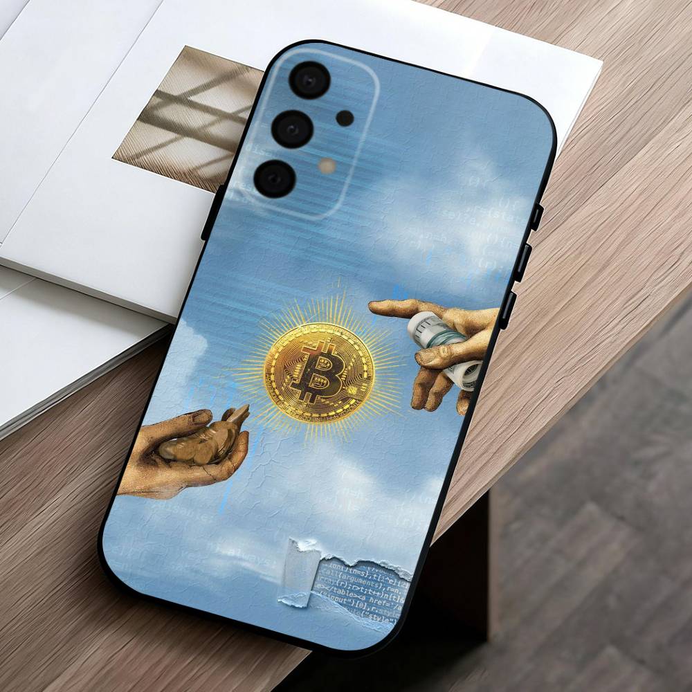 Крутой Арт Биткоин Цифровой Чехол Для Телефона Для Samsung Galaxy A73,A72,A71,A70,A53,A52,A51,Других Мягкий Черный Чехол