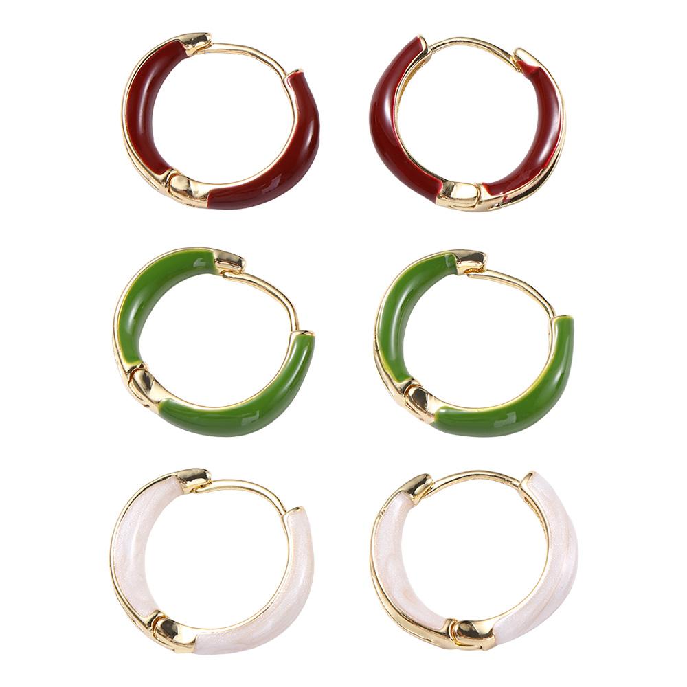 Чистый цвет, простые эмалированные масляные серьги-капли, женские ювелирные изделия, серьги-кольца с пряжкой для ушей, серьги в корейском стиле