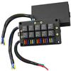Pre-Wired Fuse Relay Box with 10x 5Pin 40A Relays & 15x Fuses For 12V Automotive