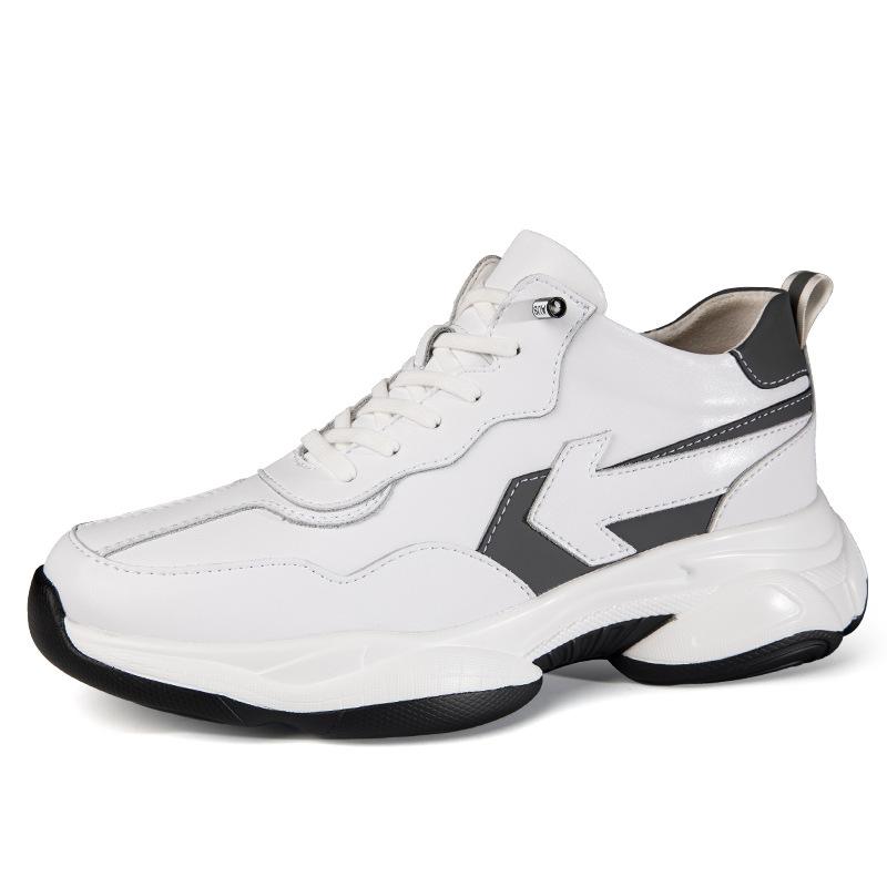 Autumn and Winter Invisible Inner Heightening Shoes Men's 6 Casual Sports Shoes Men's 10cm Heightening Shoes 8 Little White Shoes Dad Shoes