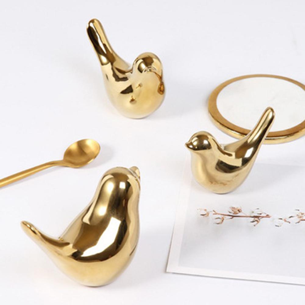 Lifelike Ceramic Bird Ornament Minimalist Style Bird Statue Collectible Figurines For Home Office Decor