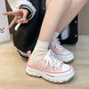 Spring New Canvas Shoes Female Hong Kong Style Fashion Small White Shoes Students Thick Bottom Canvas Shoes Sneakers Casual Ins Single Shoes