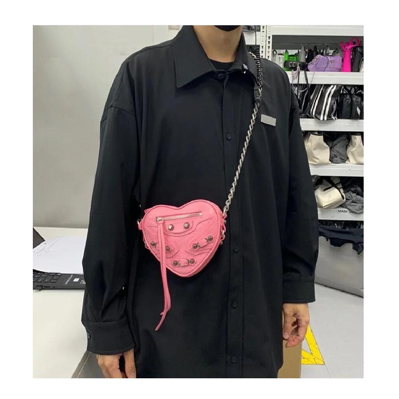 Мини-сумка Love Bag, милая, крутая, пряная, для девочек, стильная сумка-локомотив с заклепками, женская сумка из натуральной кожи с диагональной цепочкой и цепочкой