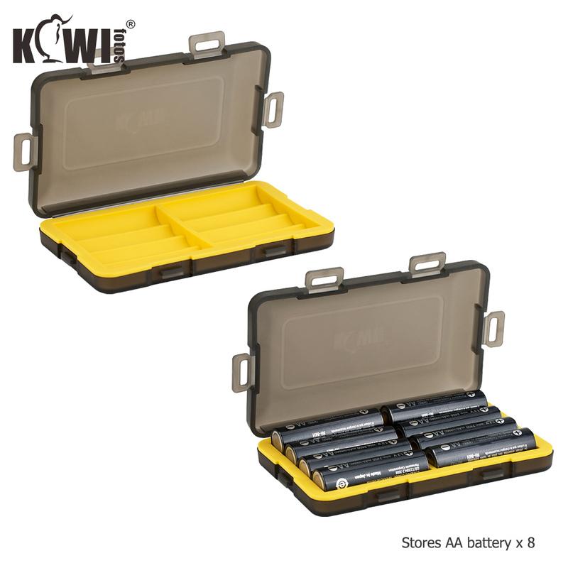 Silicone Waterproof Battery Storage Case Holder Box Organizer For 8 AA / 14500 Alkaline Lithium Rechargeable Batteries Container