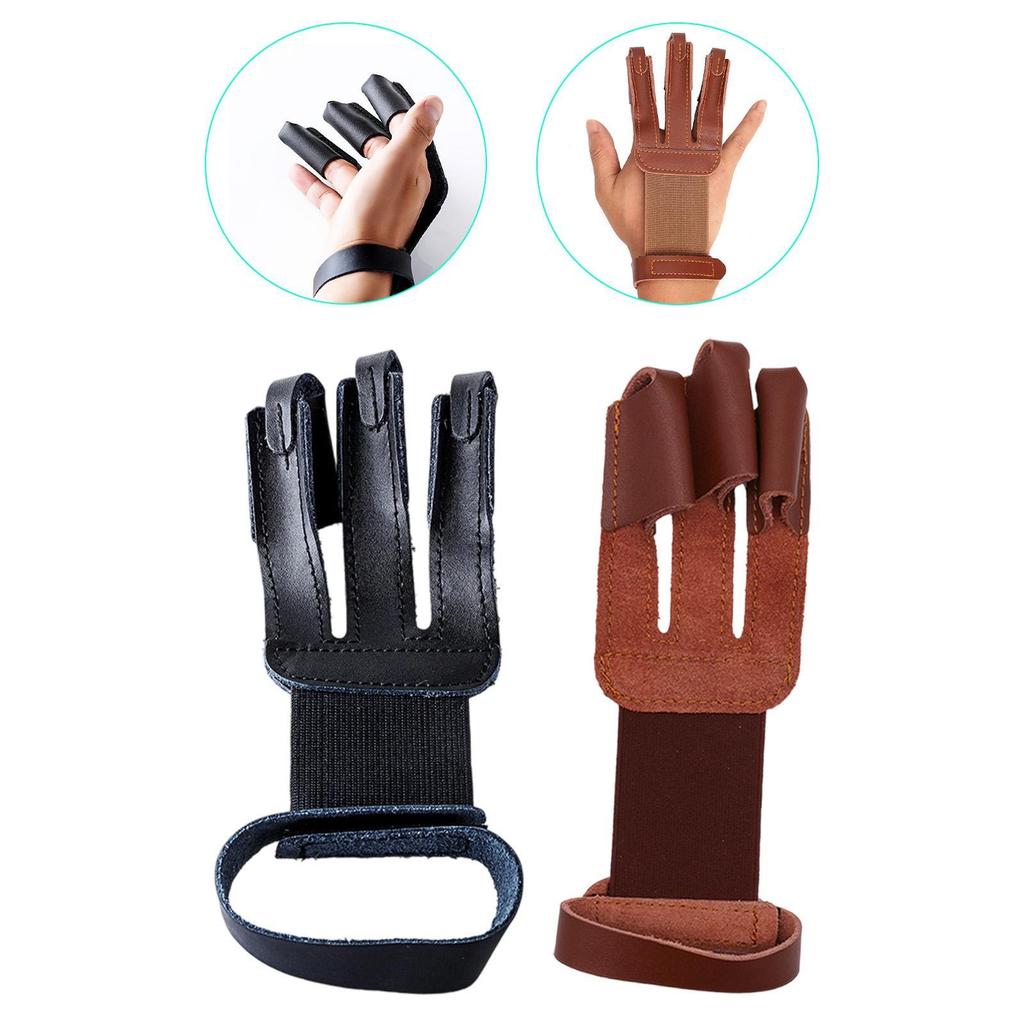 Archery Glove PU Leather Lightweight for Men Women Beginner Practice