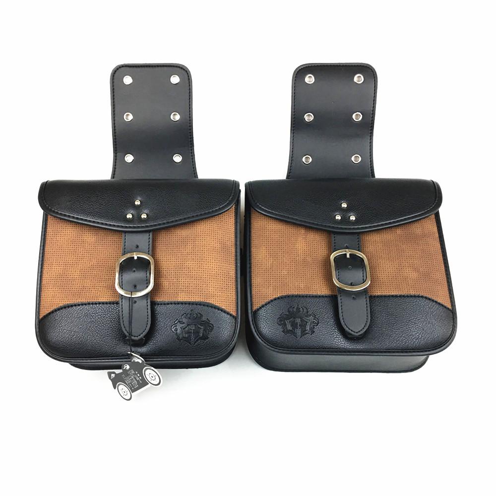 2 шт. универсальная мотоциклетная седельная сумка из искусственной кожи, седельная сумка для инструментов, сумка для хранения багажа для