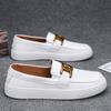 Модные классические белые мокасины мужские дышащие повседневные туфли на плоской подошве мужские кожаные туфли без застежек для вождения мужские sapatos masculinos