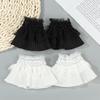1Pair Fashion Detachable Fake Sleeves Spring Autumn Winter Wild Sweater Decorative Sleeves Lace Ruffles Elbow Sleeve Fake Cuff