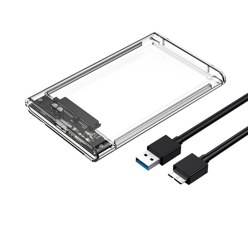 2.5 Inch Transparent HDD SSD Case SATA III to USB 3.0 Hard Drive Disk Enclosure Support 6TB Mobile External for Laptop PC