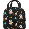 Сумка для обеда «Космический астронавт» для детей, мальчиков и девочек, черная планета, вселенная, изолированный ланч-бокс-холодильник для школы, работы, пикника, пляжа