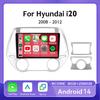 Android 14 For Hyundai I20 2008 2009 2010 2011-2014 Car Radio Multimedia GPS Navigation Auto Carplay 4G+WIFI Video Player Stereo
