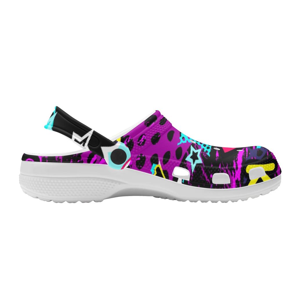 Printed EVA Beach Clogs Women Men Lightweight Breathable Slip On Garden Shoes Pool Bathroom Home Summer Sandals Garden Wear