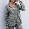 Fashion New Long Sleeve Zipper Casual Hoodie Women Coat Autumn Outerwears Hiking Rain Proof Women's Jacket Plus Size Solid Simple Loose Jackets 24897