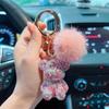 Fashionable Diamond Bear & Mink Fur Keychain - Cute Bag Pendant Gift
