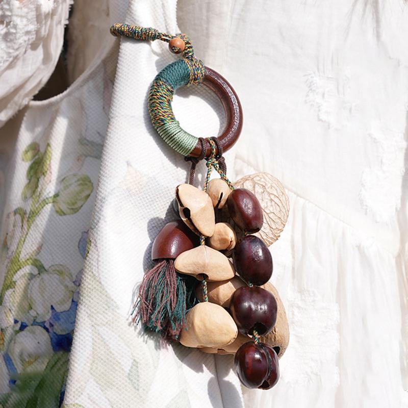 Fruit Shell Wind Chime Sound Healing Therapy Bell Meditation Yoga Bells Bag Hanging Ornaments Outdoor Decorative Wind Chimes