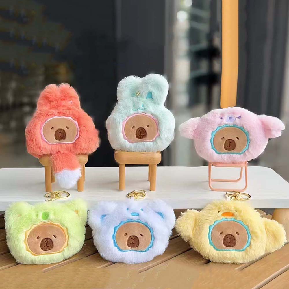 Zero Wallet Capybara Coin Purse Soft Stuffed Guinea Pig Pendant Capybara Plush Keychain  Couple