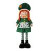 StPatrick‘s Day Green Irish Gnome Handmade Retractable Plushes Figurine For Spring Elf Doll Home Holiday Decoration