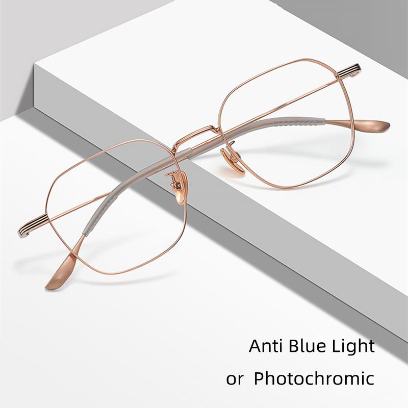 Japanese Korean Series Titanium Glasses Frame Ultra-Light Retro Women'S Glasses Frame Square Anti Blue Ray Computer Eyeglasses