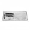 Integrated Stainless Steel Kitchen Sink with Board - European Style Single Bowl