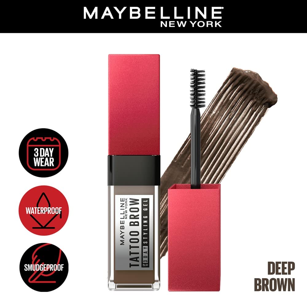 Maybelline New York Tattoo Brow 3-дневный моделирующий гель для бровей Темно-коричневый Полуперманентный тонирующий гель для бровей 6 мл