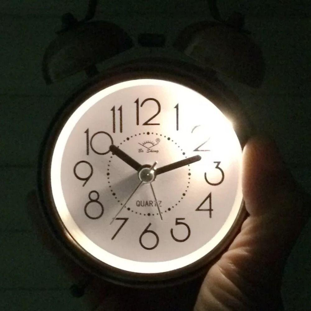 Creative Classical Alarm Clock Mute Type Double Bell Retro Alarm Clock Super Loud with Night Light Time Planning Clock