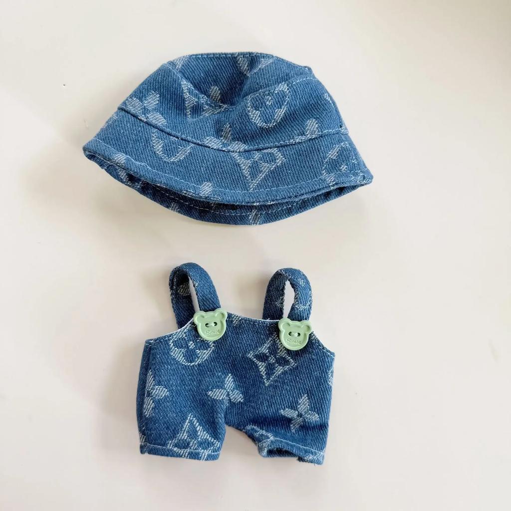 17 см одежда для куклы Лабубу джинсовая четырехлистный клевер комплект наряд аксессуары одежда своими руками детский подарок милая принцесса (Исключая куклы)