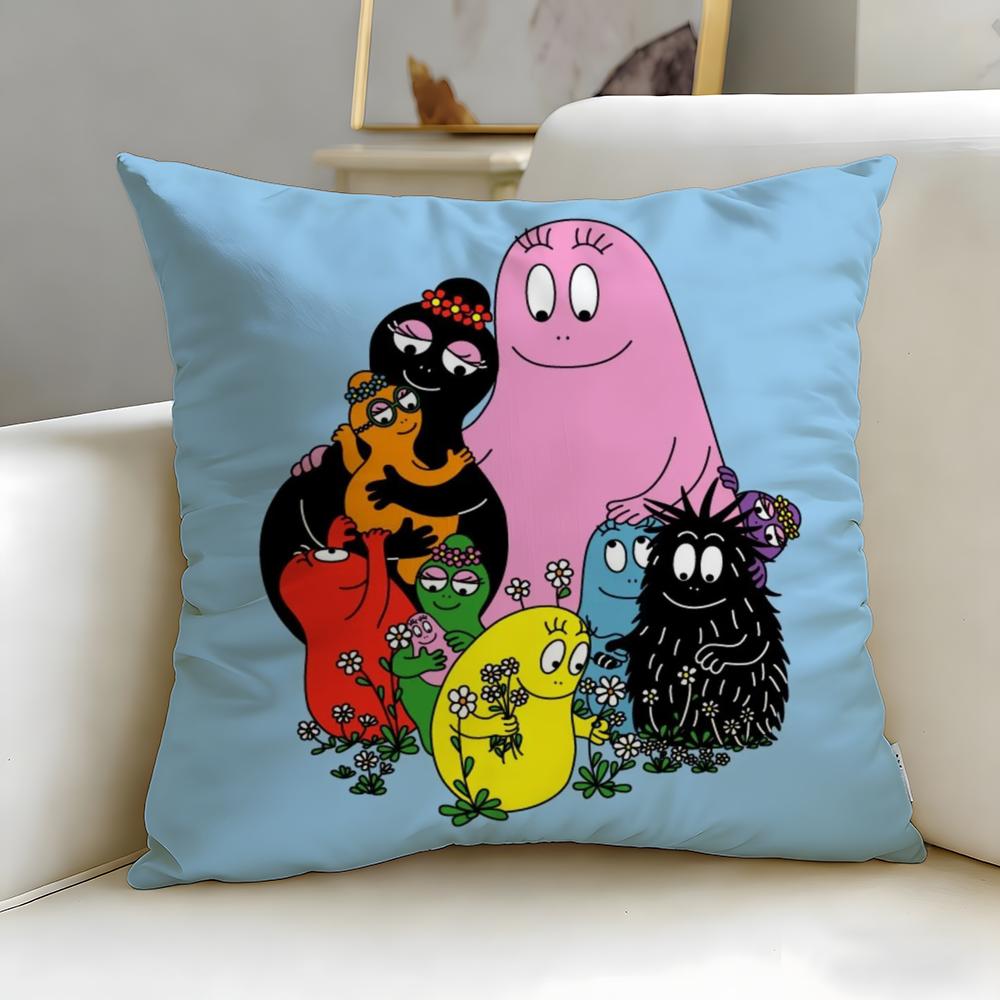 Popular Bbarbapapaed Cushion Cover Soft EasyWash Pillow Case Versatile for Couch Bed Travel and Office
