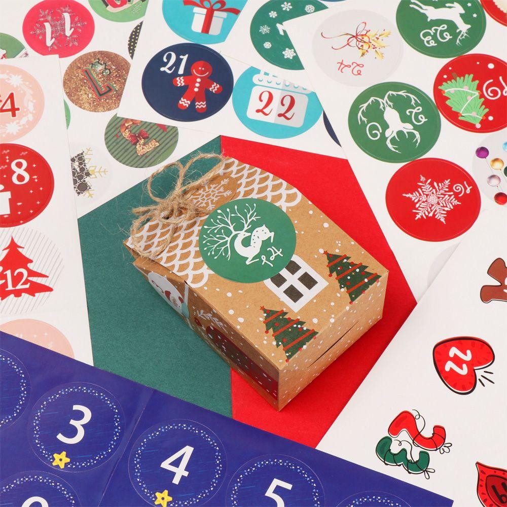 Biscuit Candy Self Adhesive Advent Calendar Number Christmas Label Paper Sticker Packaging Labels