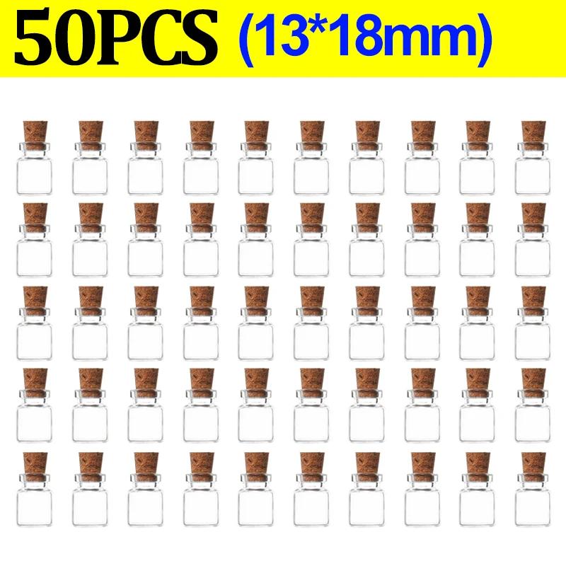10/100Pcs Mini Transparent Glass with Cork DIY Art Craft Message Bottle 1ml Empty Wishing Bottles Xmas Wedding Party Decoration