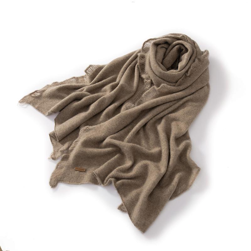 Женский шарф из 100% чистого кашемира с бахромой, зимний, теплый, мягкий, уютный, с кисточками, модный, повседневный, накидка, аксессуар для холодной погоды