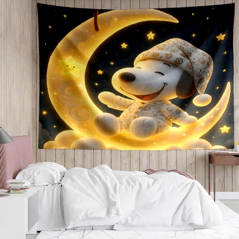 Happy Puppy Tapestry for Bedroom Aesthetic Classroom Tapestries Wall Hanging for Living Room Dorm Office,Ideal Creative Gift