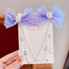 1 Pair Mermaid Princess Children Forehead Chain Bowknot Princess Headband Beautiful Hair Clip  Kids