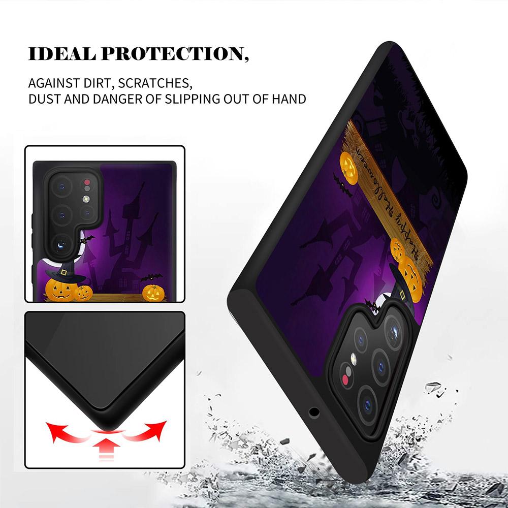 Halloween Phone Case For Samsung Galaxy S10 S20 S21 S22 Fe Plus Ultra Note10 Lite A10 A20 A30 A52 A71 A72 Moonlit Night Fundas