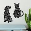 Metal Cat Wall Art - 'Time Spent with Cats Is Never Wasted' Black Cat Cutout | Charming Home & Garden Decorations