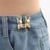 Zinc Zinc Alloy Rabbit Snaps Detachable Pant Clips Removable  Pins   Jeans Pants