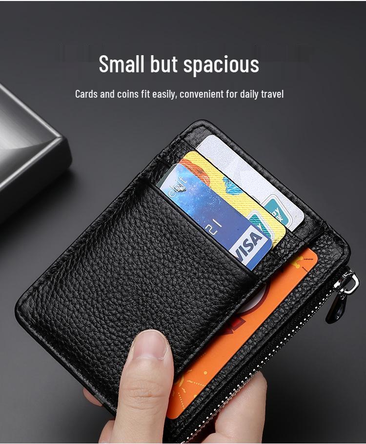 Ультратонкий держатель для карт из натуральной кожи с несколькими отделениями