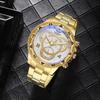 Fashion Blue Light Large Dial Men's Watch Quartz Watch Steel Strip Watch