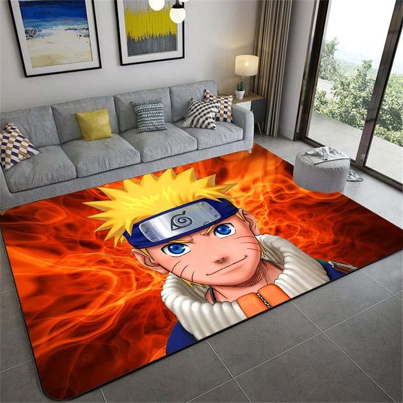 Anime Naruto Non-slip Area Rugs Large Mat Rugs for Living Room Comfortable Carpet Soft Floor Mat Rugs for Bedroom