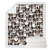 Border Collie Dogs Throw Blanket Printed Plush Blanket Super Soft Sherpa Blanket for Sofa Bed 75x100cm 130x150cm 150x200cm