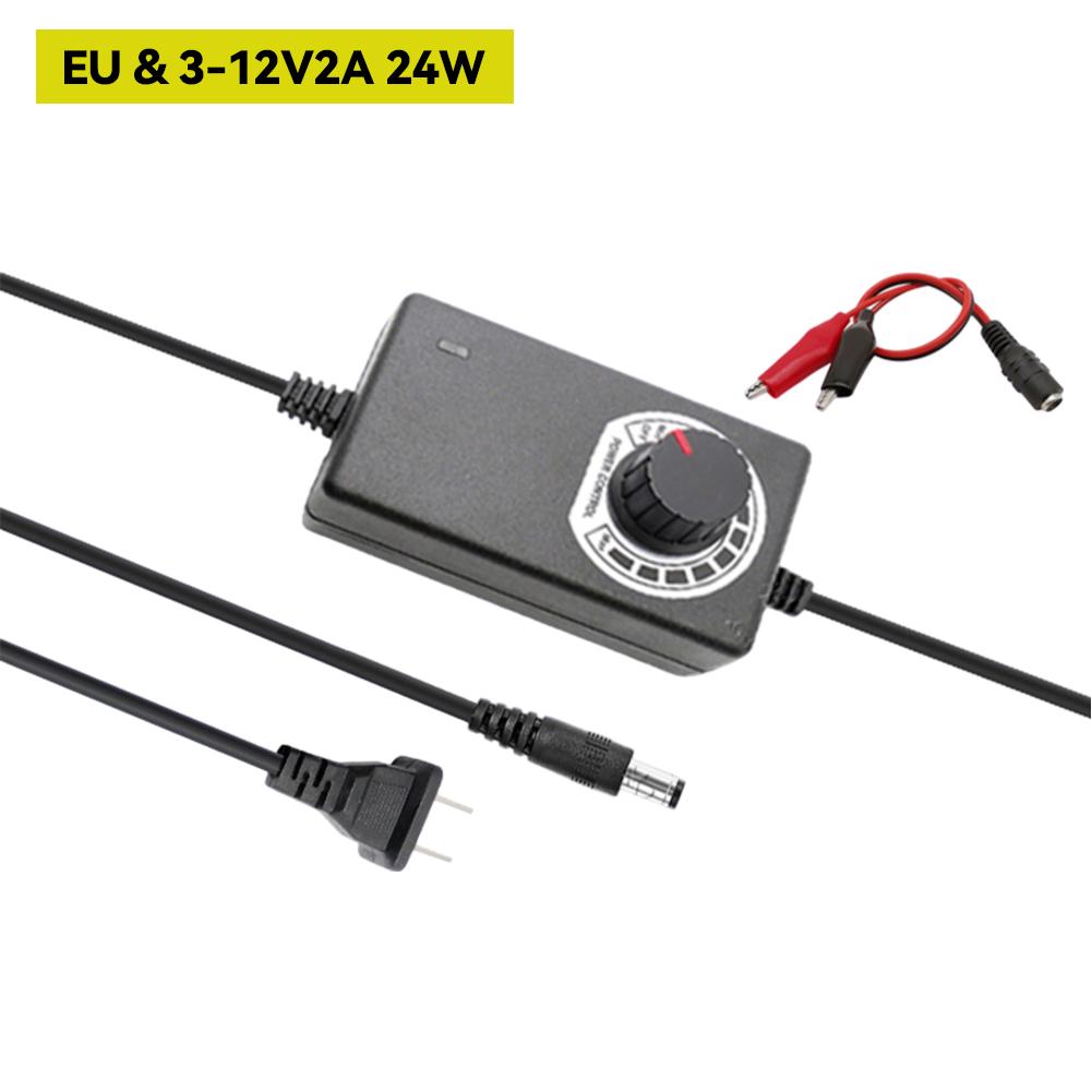 3 В - 12 В 24 В 36 В 2 А 3 А 5 А Регулируемый источник переменного тока Адаптер Высокого напряжения Трансформатор Разъем с DC Female Зажим типа «крокодил»
