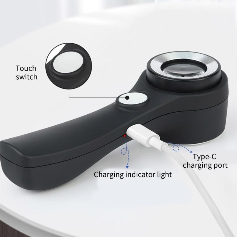 Magnifying Glass with Adjustable LED Lights,60X Glass Lens Handheld Illuminated Magnifier Reading Magnifying Glass