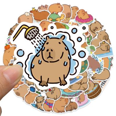 50 ШТ. Наклейки с капибарой Милые Мультяшные Животные Водонепроницаемые Виниловые Наклейки для Бутылки с Водой Ноутбука Гитары Машины Багажа Скейтборда