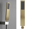 G1/2 Flat   Shape Shower Hd HandHeld Full Copper Shower Sprayer for Bathroom(Brushed Gold )
