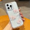 Милый 3D Розовый Бантик Блестящий Чехол для Телефона iPhone 17 16 15 14   11 Pro Max Plus Роскошный Прозрачный Ударопрочный Бампер
