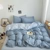 Simple Fashion Bed Sheet Set Bed Linens Bedding Set for Boys Girls Bedroom Washed Cotton Duvet Cover Pillowcase Bedspread