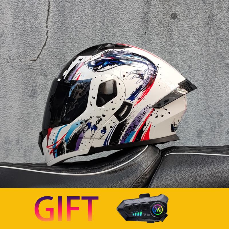 ORZ Мотоциклетный шлем Модульный шлем-флип с двойным визором Полнолицевой шлем Поставляется с Bluetooth-наушниками Модель 103